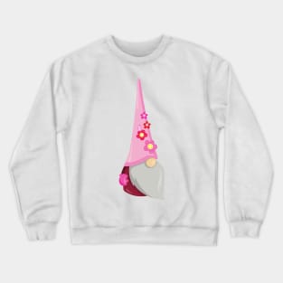 Spring Gnome, Garden Gnome, Cute Gnome, Flowers Crewneck Sweatshirt